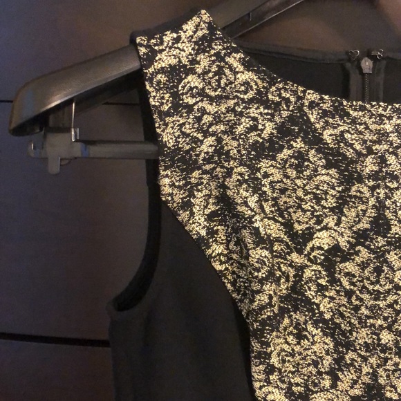 ⭐️ LOFT Black and Gold Brocade Sheath Dress - Picture 2 of 7
